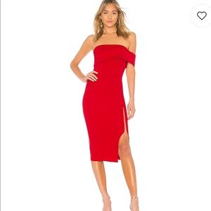 Beautiful Red fitted dress with slit